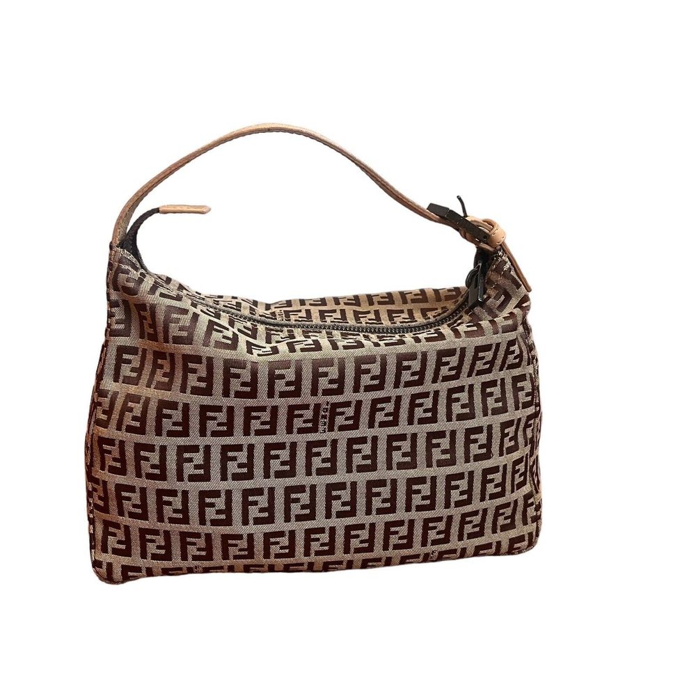 1990s Vintage FENDI  Zucchino Jacquard Mini Pouch Bag